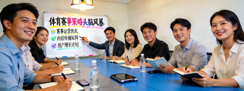 球速体育多元化团队在会议室进行体育赛事策略头脑风暴